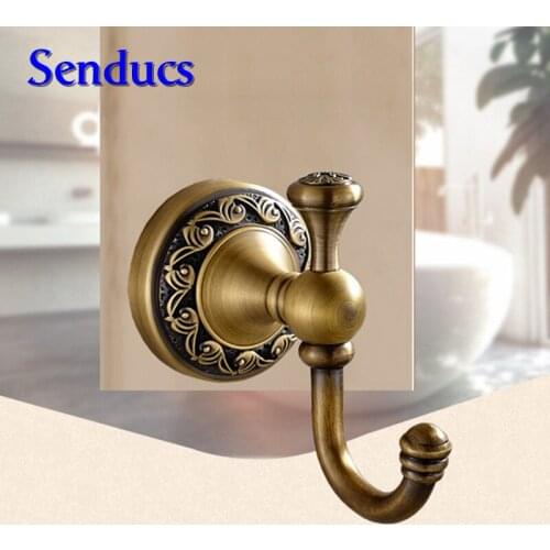 Free shipping European life antique robe hook with top quality solid brass bath towel hook and bathroom clothes hooks