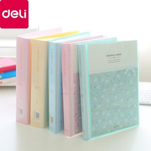 Deli Fresh Flower Paper File Holders A4 Document Holder Paper Folder Storage Binder Pouch Package Office School 30/40/60pages
