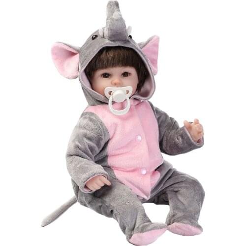 16 inch Girls Kids Children Toys Playmate Lifelike Simulated Gifts Elephant Cute Long Nose Vinyl Soft Sit Full