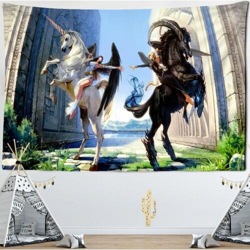 Unicorn Tapestry Wall Hanging Bohemian European Hippie Magic Mattress Bedroom Art Cool Home Decoration