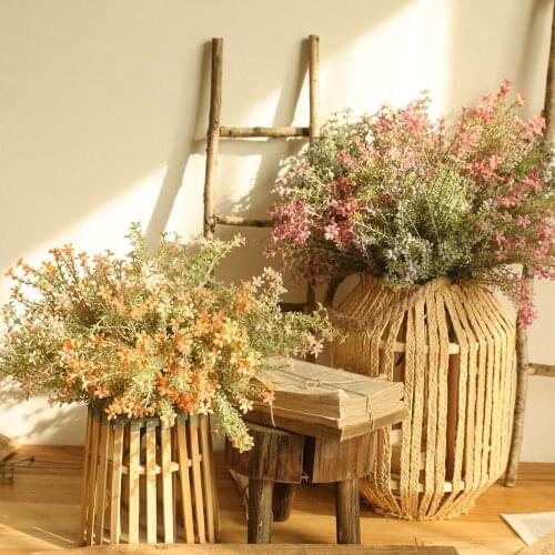 1 Bouquet Artificial Flowers Plantsrose Flower Wall Rice Emerald Artificial Flower Home Decor Wild Weeds Wedding Decoration