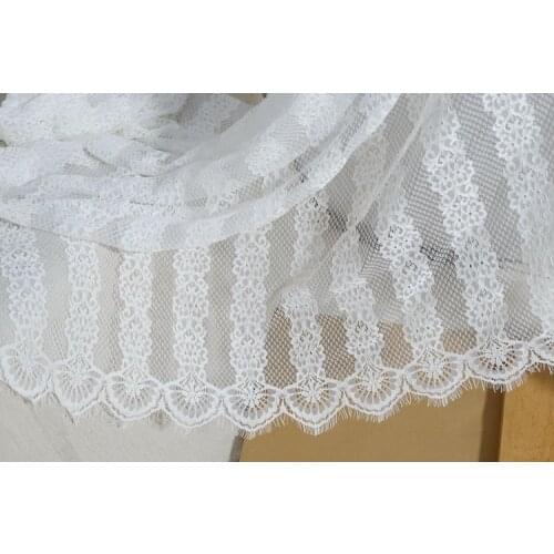Wide 1.5 meters length 3 meters eyelash lace african lace fabric 2019 high quality lace table cloth curtain
