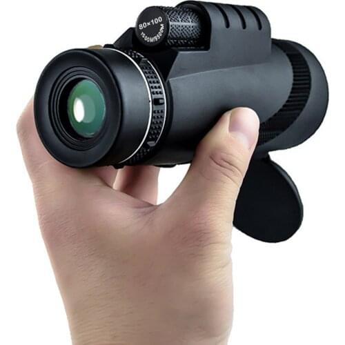 Powerful 80x100 HD Monocular Telescope Zoom Tripod Portable Monocular Telescope Day/Night Vision Camping Outdoor Telescope