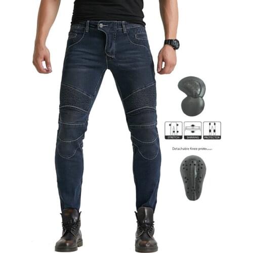 Motorcycle jeans outdoor riding safety equipment to protect knees and hips jeans blue 2021 new