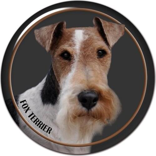 B0867# 13CM/17CM Self-Adhesive Decal Fox Terrier Wire Dog Car Sticker Decors on Bumper Rear Window Laptop