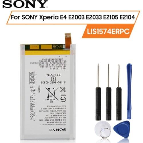 Original SONY Battery For SONY Xperia E4 E2003 E2033 E2105 E2104 E2115 LIS1574ERPC 2300mAh Authentic Phone Replacement Battery