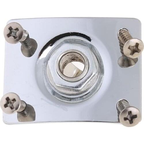 Guitar Jack Plate + Output Socket Chrome Rectangle For Gibson Epiphone