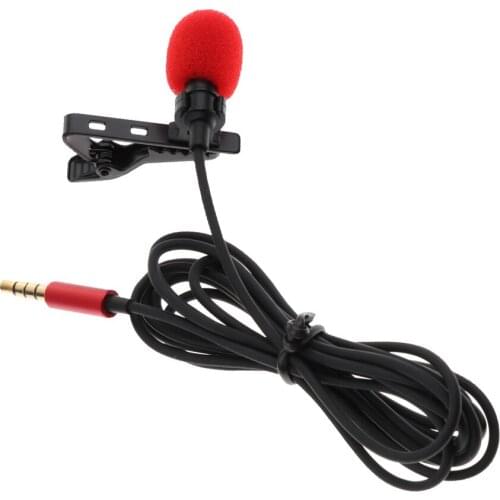 Portable Mini Clip-on 3.5mm Plug Omni-directional Microphone Red Mic Foam Windmuff