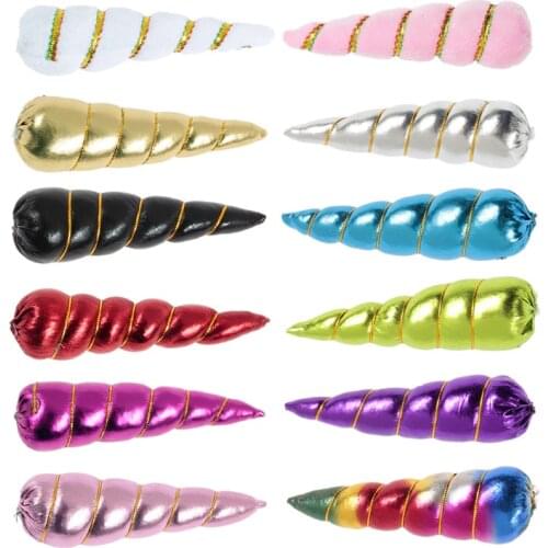 30pcs/lot 12 Colors Handmade Unicorn Horns For Girls Unicorn Headband Hair Accessories Cake Topper Birthday Gift Party Supplies