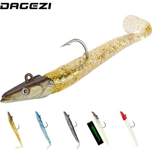 DAGEZI lead Jig Head Bait Luminous Soft Lure 11cm/22g Artificial bait Soft Swimbaits For Carp fishing Tackle Pesca