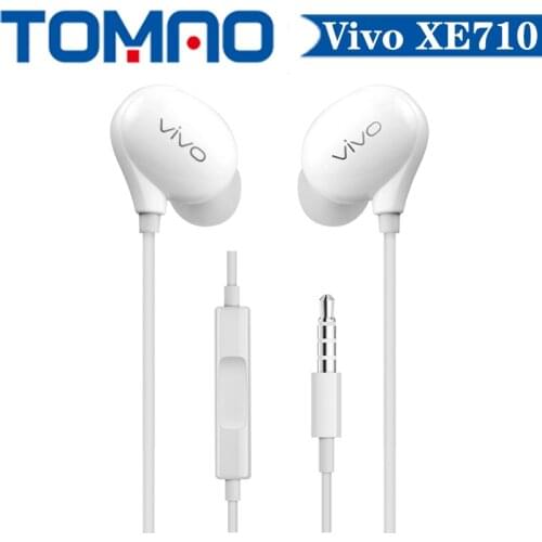 VIVO XE710 Wired Headphones 3.5mm plug wire control in-ear earphones Stereo Music Earphone In-line Control Headphone with Mic