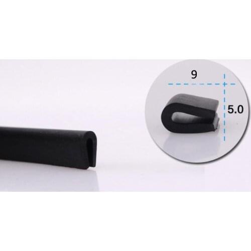 5mm x 9mm U EPDM Car Door Window Black Edge Guard Rubber Sealing Strip Weatherstrip