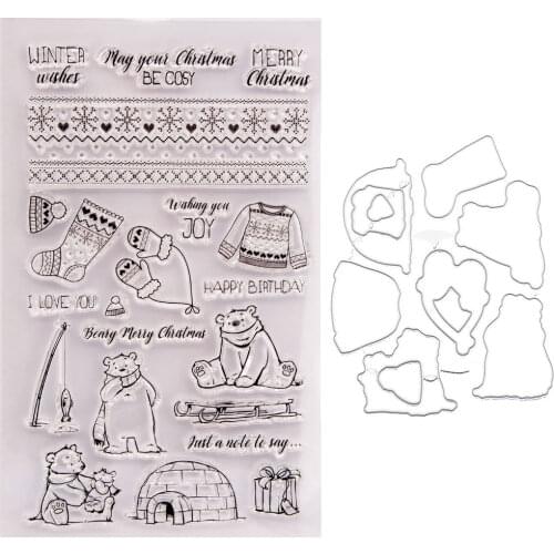 Christmas fairy Bear Metal Cutting Dies And Stamps for DIY Scrapbooking Album Paper Cards Decorative Crafts Embossing Die Cuts