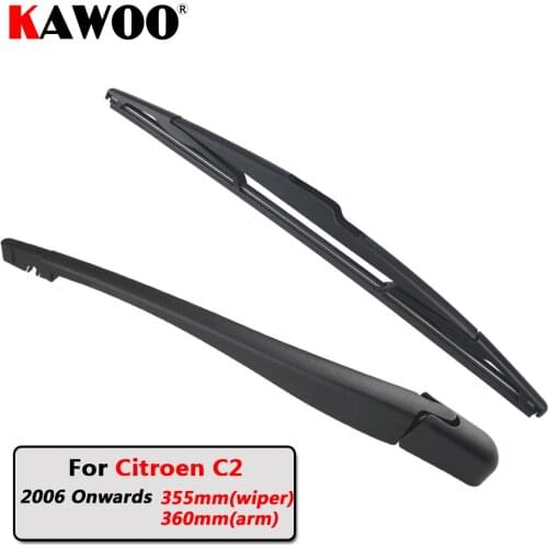 KAWOO Car Rear Wiper Blade Blades Back Window Wipers Arm For Citroen C2 Hatchback (2006 Onwards) 355mm Auto Windscreen Blade