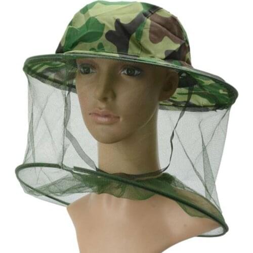 Adult Beekeeping Hat Outdoor Camouflage Bush Cap Anti-mosquito Shawl Fishing Sunscreen Net Cap