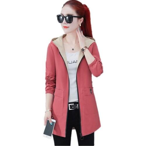 Trending Products 2020 Women Windbreaker Casual coat large size hooded tops Womens office clothing Spring/autumn costs 1522