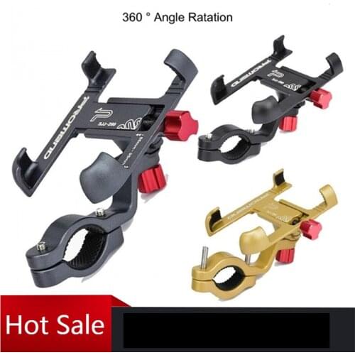 Bicycle Mobile Phone Holder 360 Degrees Rotatable Aluminum Alloy Adjustable Anti-skid Mountain Bike Accessories Cycling Bikes