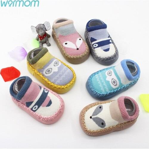 Warmom Baby Toddler Socks Soft Bottom Glue Non-slip Baby Boy Girl Socks Cartoon Childrens Shoes Newborn Baby Accessories
