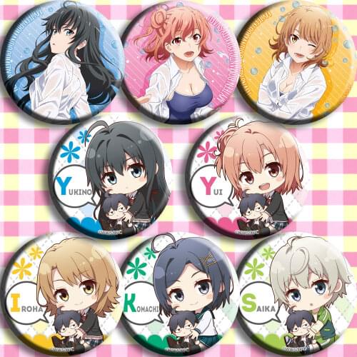 1pc Anime My Youth Romantic Comedy Is Wrong, As I Expected Yukinoshita Yukino Yuigahama Yui Dakimakura Badges Brooch