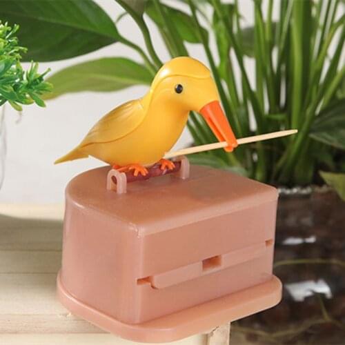 1PCS Toothpick Holder Dispenser Cute Bird Toothpick Dispenser Gag Gift Cleaning Teeth Table Decoration Toothpick Box Storage Box