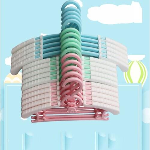 10pcs/lot 29cm Baby Multi-function Plastic Retractable Hanger Children Anti-skid Household Clothes Rack
