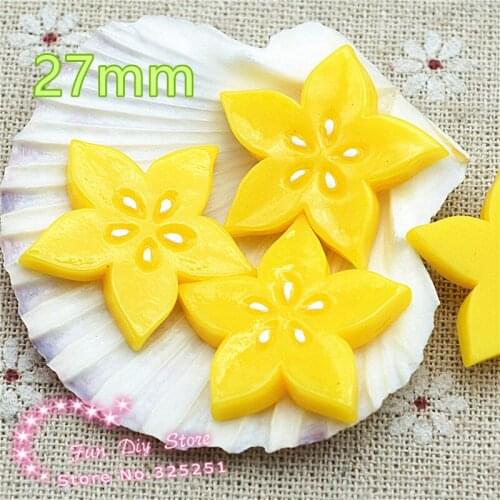 10PCS Resin Flatback Fruit Carambola Cabochons For DIY Earring Jewelry Making,Children Hair Bow Center Dollhouse Miniatures