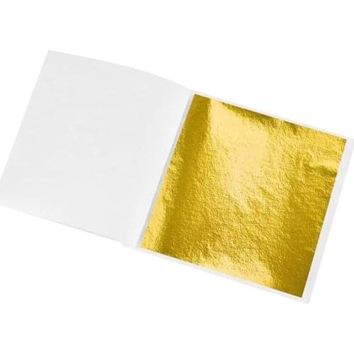 24K Gold Leaf Edible Gold Foil Sheets for Cake Decoration for Arts Crafts Gilding Paper 10Pcs/Pack Gold Leaf Craft Paper