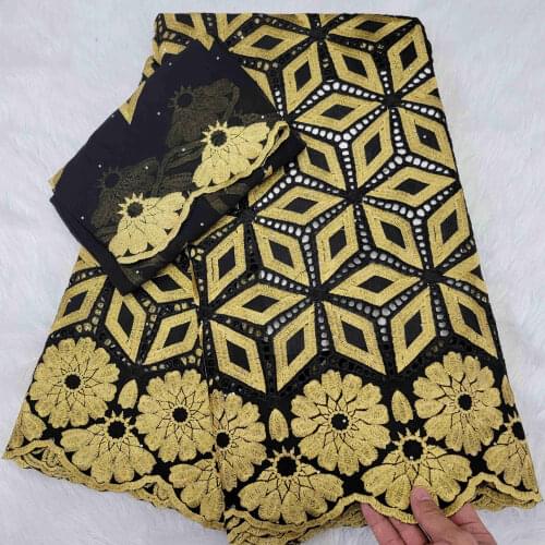 7yards Dubai Fabric African 100%Cotton Lace Fabric 2021 High Quality Lace Material In Switzerland Embroidery Swiss Voile Lace