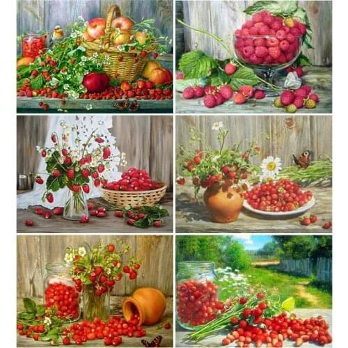 PDMDOG Full Square/Round Drill 5D DIY Diamond Painting "Strawberry landscape" Embroidery Cross Stitch 5D Home Decor Gift