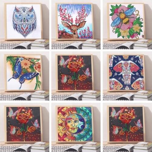 Full Special Shape Diamond Painting Flowers Animal Cross Stitch Diamond Embroidery Animal Rhinestones Pictures Handicrafts Gift