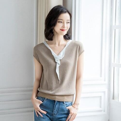 Shiny Thread Women Sweaters and Pullovers Batwing Sleeve Fashion Stretch Thin Sweater Pull Femme 2019 Summer New Women Top