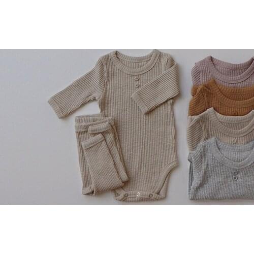 Bodysuit for Newborns Baby Girl/Boy Autumn Clothes Baby Romper Long Sleeve Ribbed Cotton Infant Clothing Newborn Clothes 3pcs