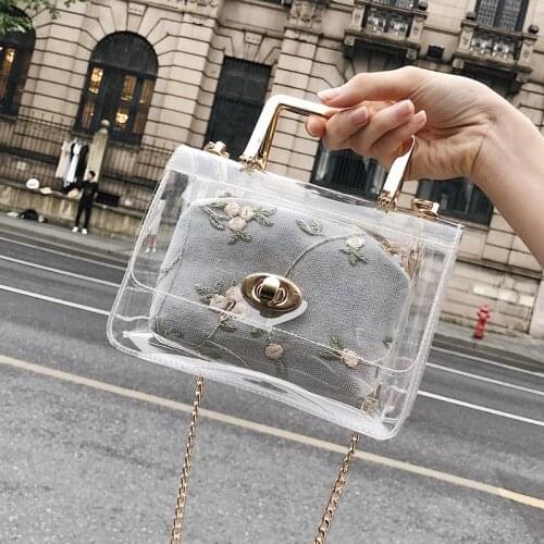 AiZhu Womens PVC Clear Bag Satchel Bag Fashion Transparent Shoulder Crossbody Bags Messenger Casual Shopping Small Handbags