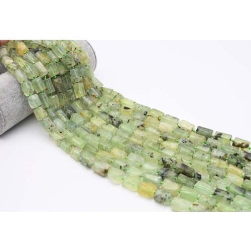 12X14mmAA Natural Faceted Prehnite irregular cylindrical Stone Beads For DIY necklace bracelet jewelry making 15 "free delivery
