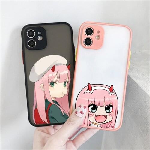 Dois Querida Na FRANXX Zero Two Phone Case Cover For iPhone 12 11 Pro Max SE2020 X 8 7 6Plus Cute Anime Clear Hard Matte Fundas