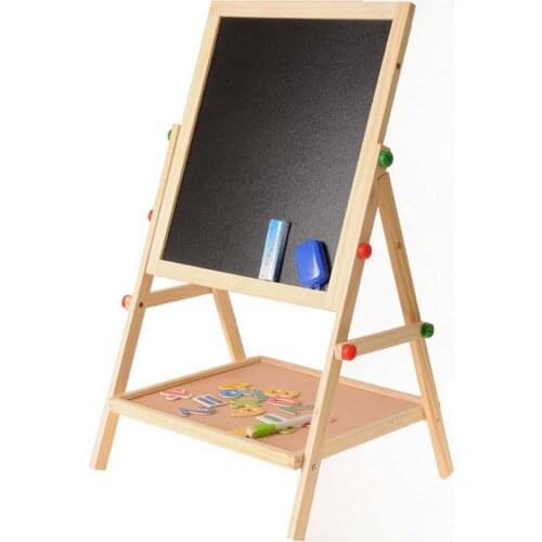 Kids Wooden Painting Drawing Board Blackboard 2In1 Adjustable Whiteboard Double Sided Drawing Writing Chalkboard for chirldren
