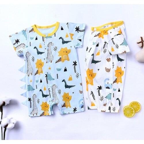 Rompers Baby Summer Infant New Born Baby Clothes Cotton Jumpsuits Toddler Outfits Girl Boy Cartoon Dinosaur Roupa De Bebes
