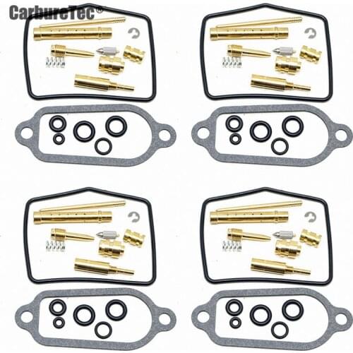 For Honda CB400F 1975-1977 CB400 Super Four Carburetor Repair Kit Rebuild Chamber Seal Float Needle Main Pilot Jets Screws4 Sets