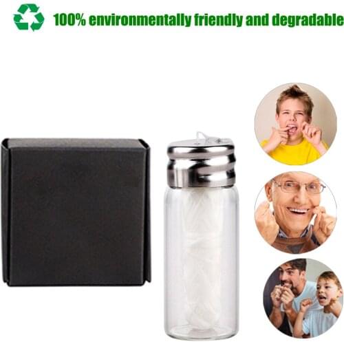 30m Eco-Friendly Dental Flosser Teeth Oral Hygiene Cleaning Wax Mint Flavored Bamboo Dental Floss Spool Toothpick Teeth Flosser
