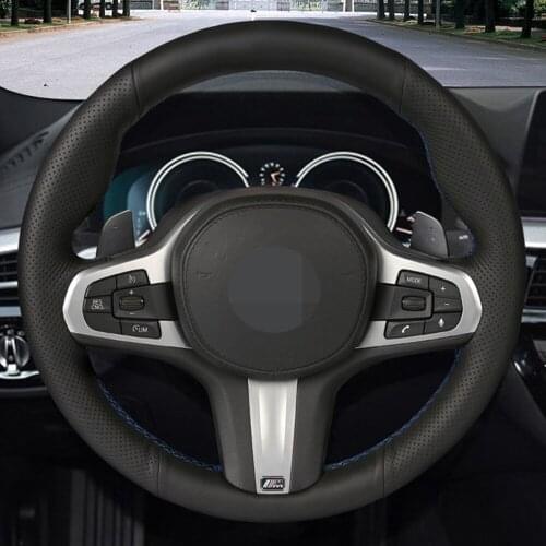 Artificial Leather Car Steering Wheel Cover For BMW M Sport G30 G31 G32 G20 G21 G11 G12 G14 G15 G16 X3 G01 X4 G02 X5 G05 X7 G07