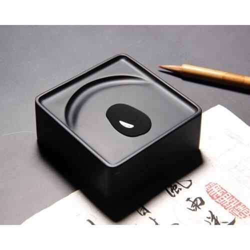 1pc She Inkstone Natural Small Yue Ya Inkslab Sumi-e Water Ink Brush Calligraphy Painting Tool