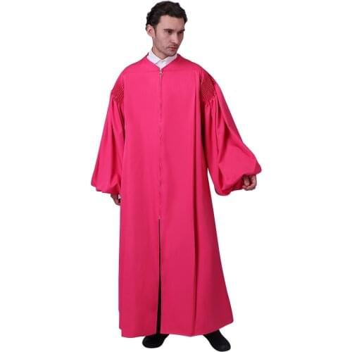Cosplaydiy Roman Soutane Cassock Cosplay Costume Adult Red Medieval Clergy Robe Cassock Custom Made