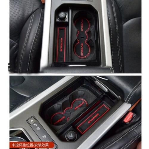 Car Door Mat Rubber Mat Interior Cup Cushion Dust Mat Lnterior Anti Slip Gate Slot Mat For Range Rover Evoque 2012-2018 Styling