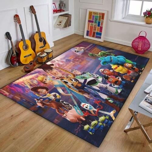 Disney Toy Story Buzz Lightyear Living Room Bedroom Rug Cartoon Non-slip Mat Children Door Carpet Boys Baby Crawling Game Mats