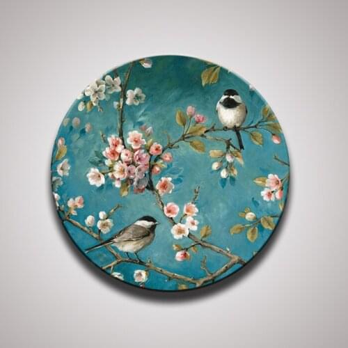 Round flowers birds Counted Cross Stitch Kits Needlework Embroidery Crafts 14ct Unprinted Aida DIY Arts Handmade Home Decor