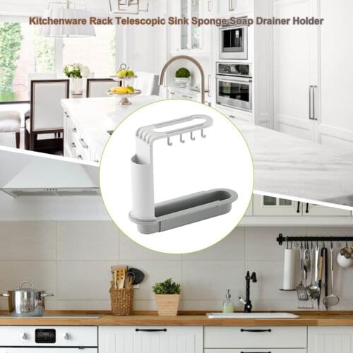 Kitchen Faucet Rack Kitchen Drain Rack Kitchenware Rack Telescopic Sink Sponge Soap Drainer Holder
