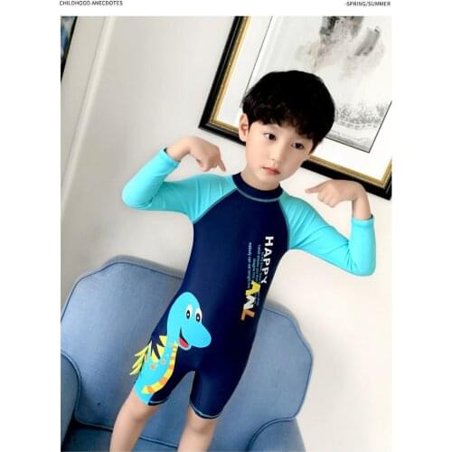 Childrens swimsuit boys and girls in the body of the big child long sleeve beach boy baby cute swimsuit two piece swimsuit