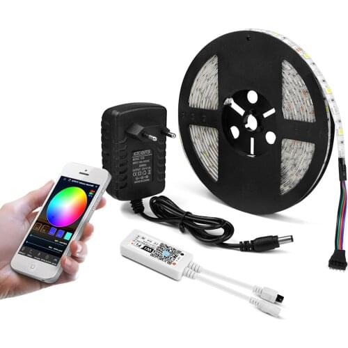 5M 5050 RGB WIFI LED Strip light Waterproof RGBW RGBWW LED Ribbon Tape Remote Wireless WIFI Controller 12V Power Adapter Kit
