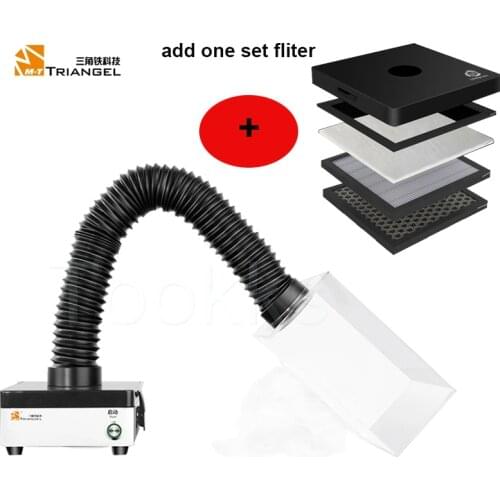 M-Triangel 15W Mini Solder iron Smoke Absorber ESD Fume Extractor Smoking Instrument With 5pcs filter replacement