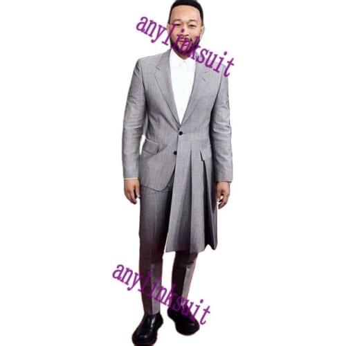 Fashion Grey Irregular Men Suits Costume Groom Tuxedos Notch Lapel Wedding Terno Masculino 2 Pieces (Jacket+Pants+Tie) NO:505